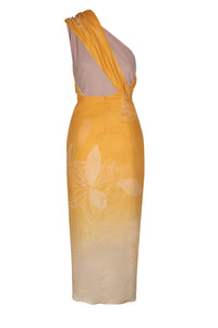 Eva Linen Midi Dress in Yellow