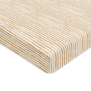 Mini Crib Sheet in GOTS Certified Organic Brushed Cotton by Nate Berkus in Autumn Stripe