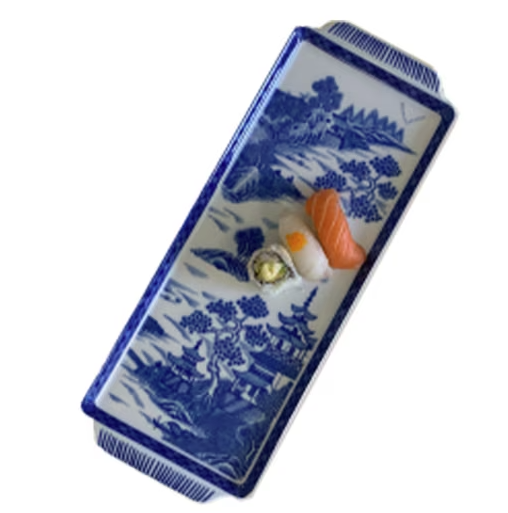 Blue Canton Sandwich Tray