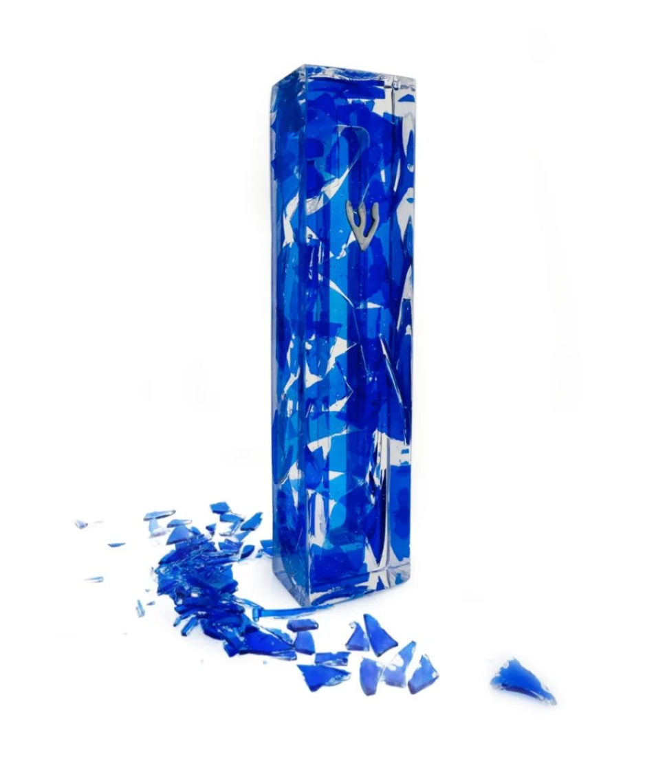 Custom Resin Wedding Glass Mezuzah by Marcela Rosemberg