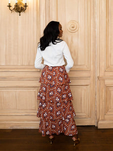 Brenda Tiered Skirt in Marigold Honey Floral
