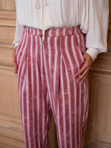 Delphine Pant x Styled By Claire in White Rosette Stripe