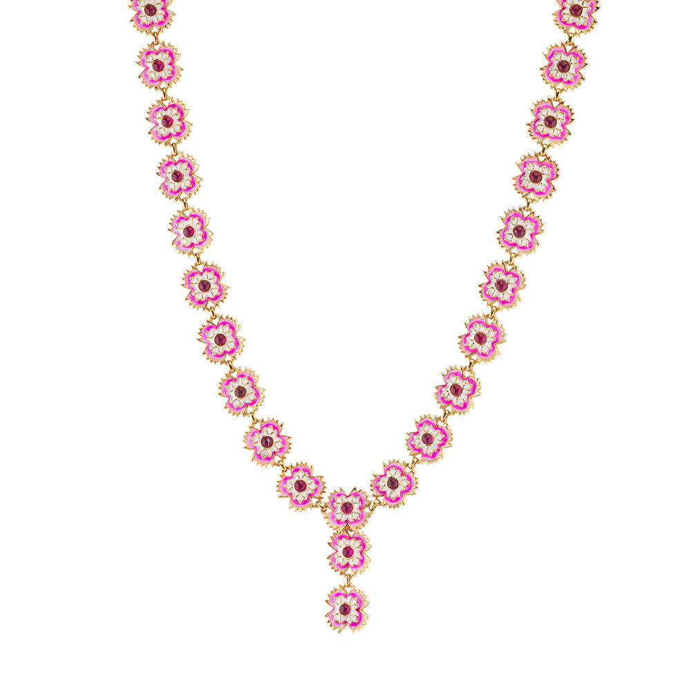 Dianthus Convertible Necklace in Enamel/Jade
