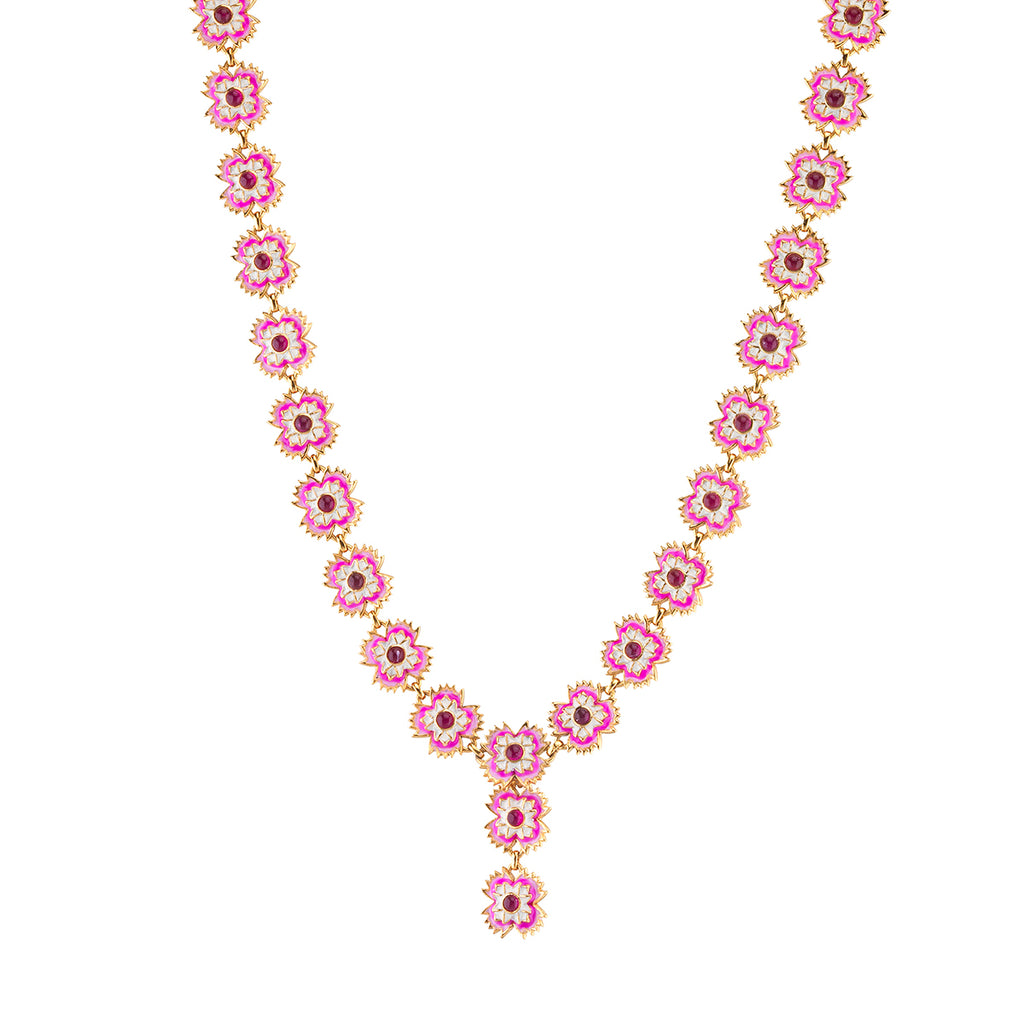 Dianthus Convertible Necklace in Enamel/Jade