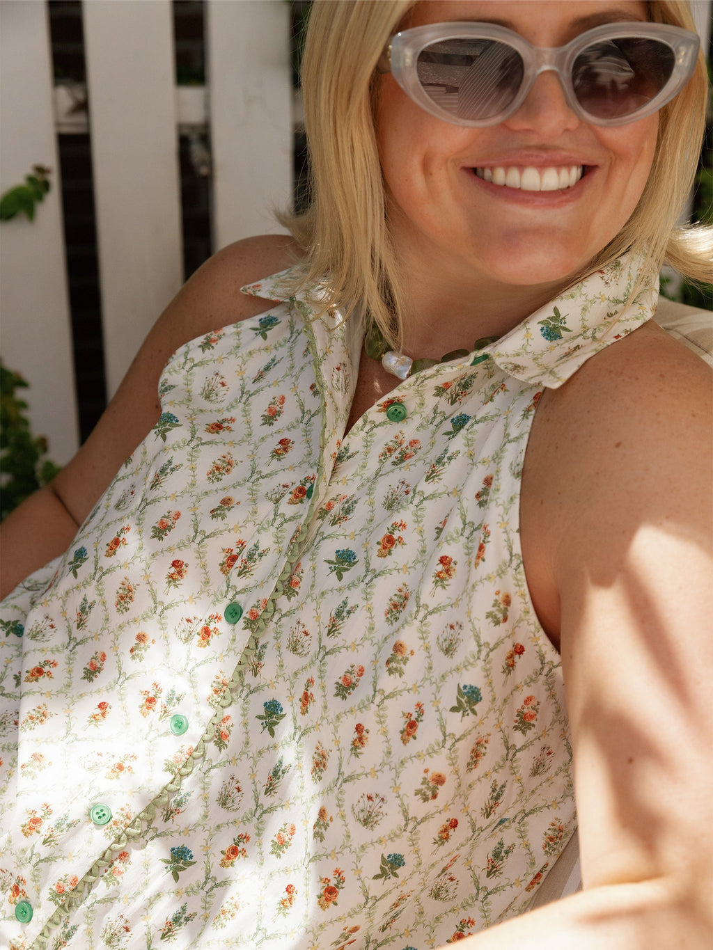 Cami Collar Dress x Sadie Loving in Blanc Bouquet