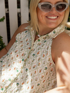 Cami Collar Dress x Sadie Loving in Blanc Bouquet