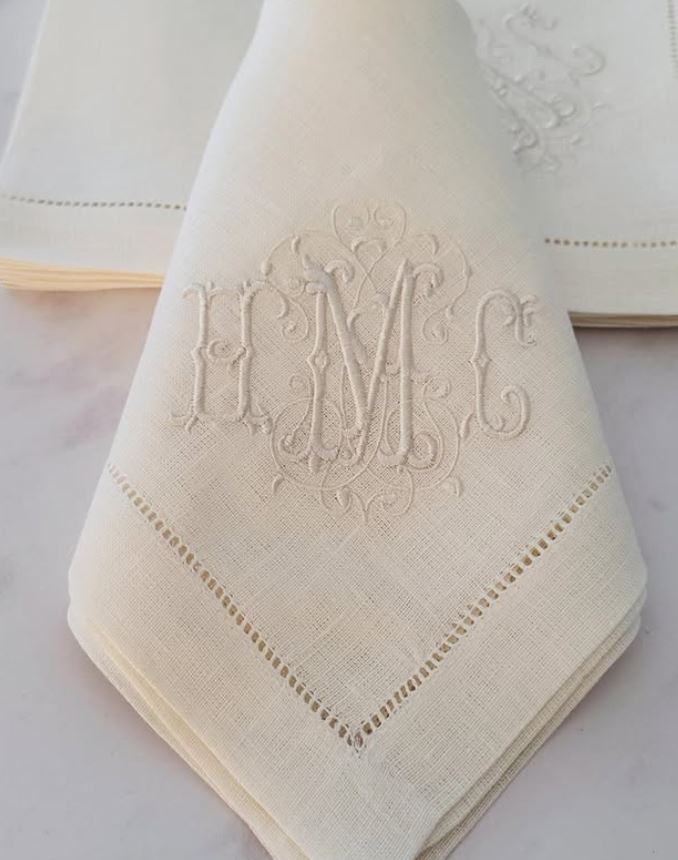 Custom Monogrammed Sferra Classico Dinner Napkins (Set of 4)