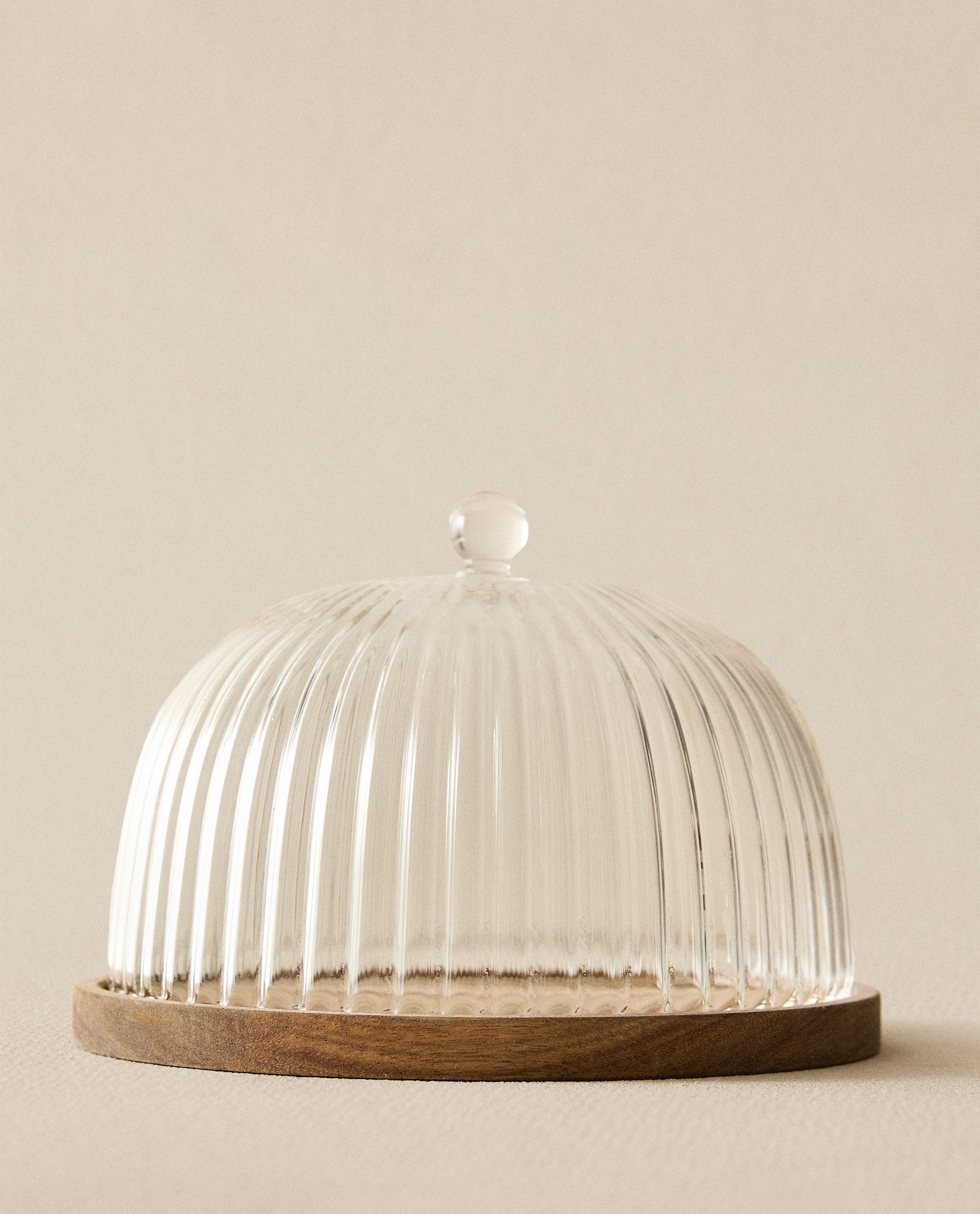 BOROSILICATE WOODEN CAKE DISH