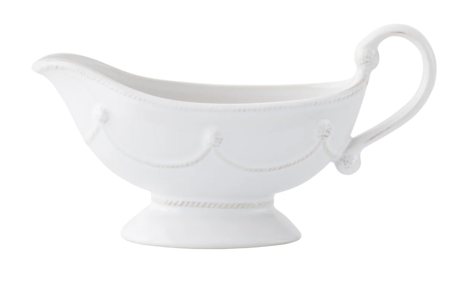 Berry & Thread Whitewash Sauce Boat & Stand