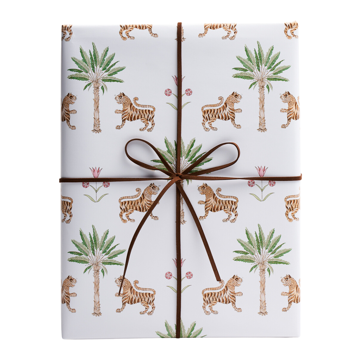 Tiger Palm Wrapping Paper In Crimson