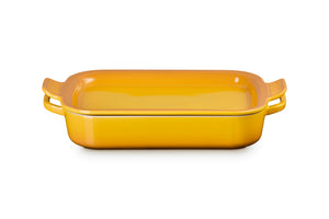 Le Creuset Shallow Rectangular Dish with Platter Lid, 3 qt., Nectar