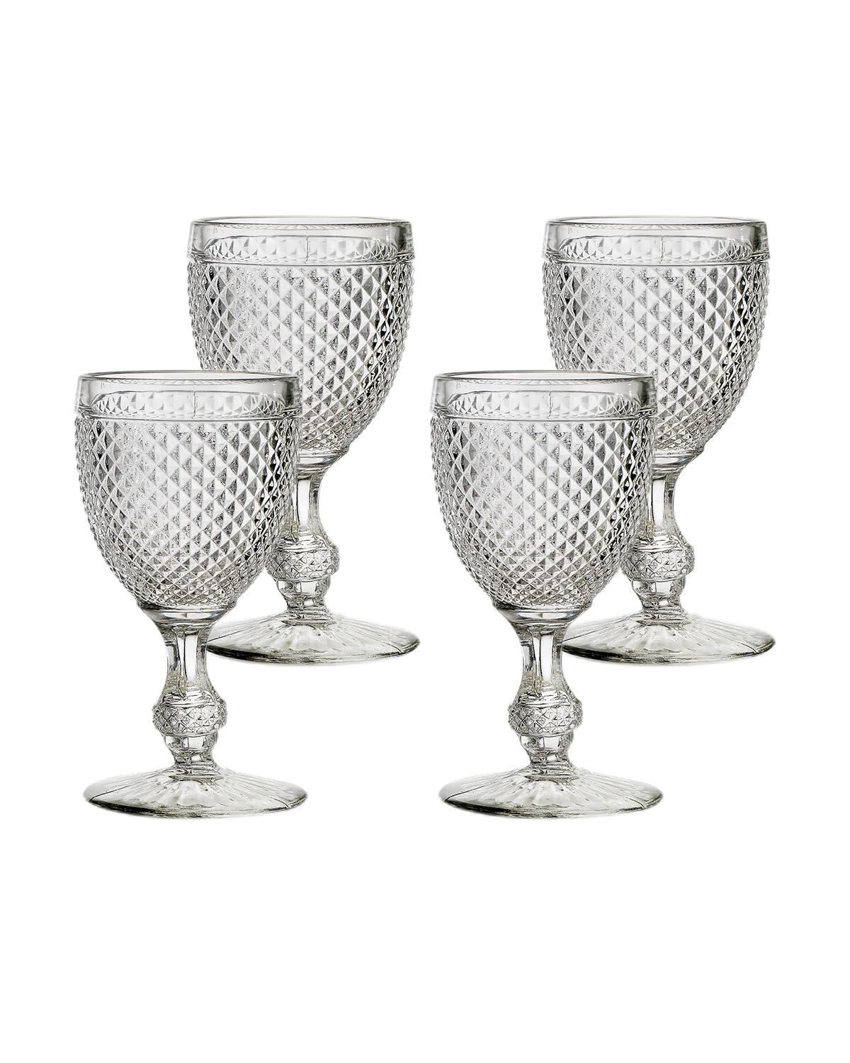 Bicos Water Goblets in Clear, Set of 4