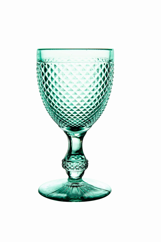 Bicos Water Goblets in Mint Green, Set of 4