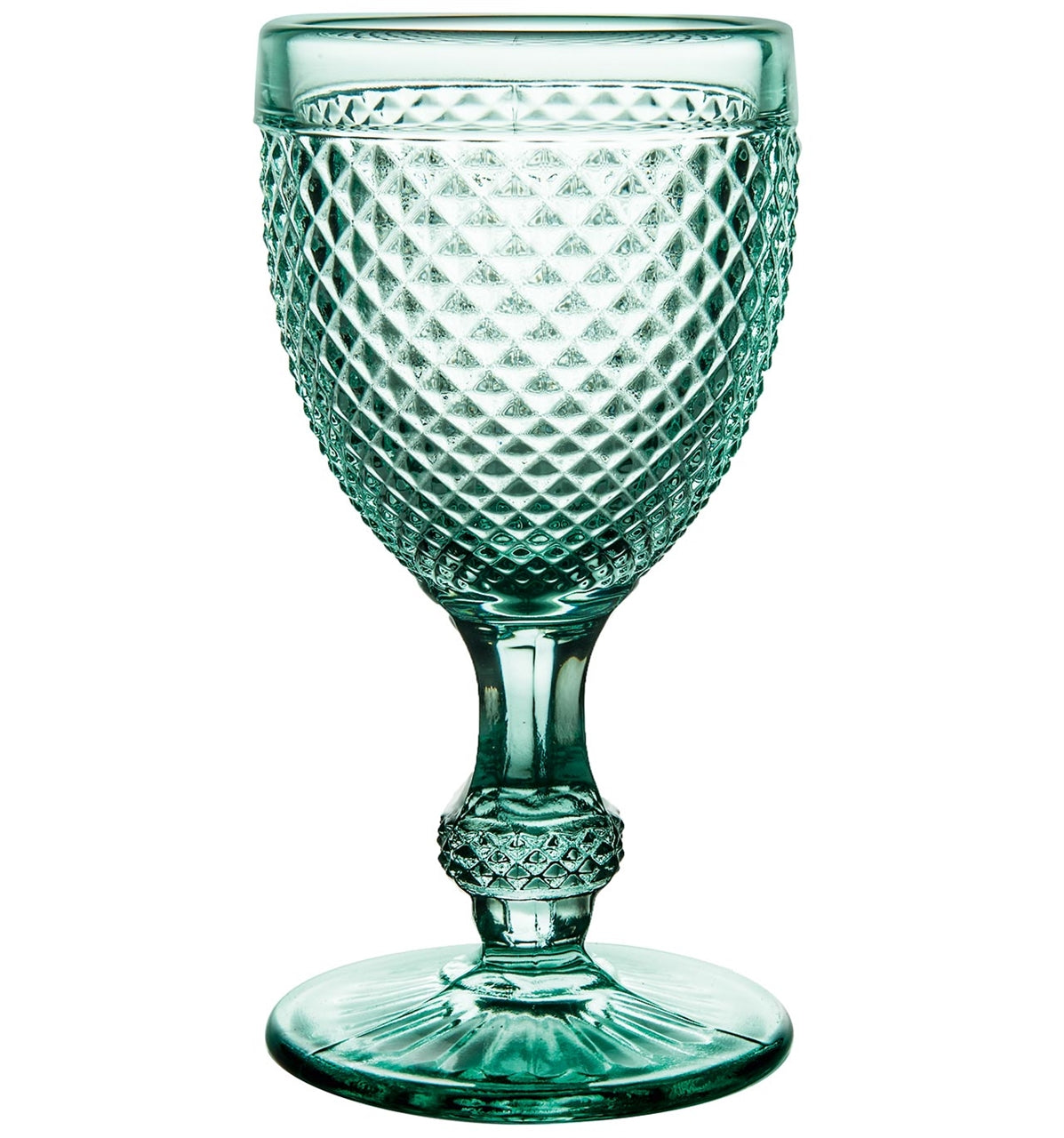 Bicos Red Wine Goblets in Mint Green, Set of 4