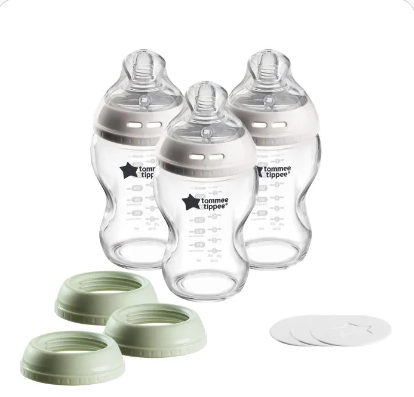 Amazon Prime includes: Tommee Tippee Natural Start 3 Uses Glass Baby Bottle, Cup or Jar Set, 9oz, Slow Flow Breast-Like Nipple for a Natural Latch, Leakproof Travel Food Jar Lids