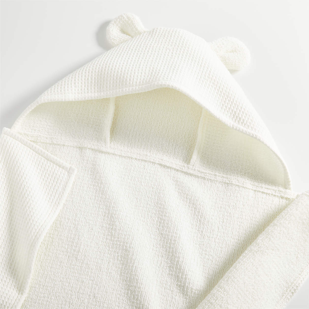 Bear Organic Waffle Hooded Baby Towel