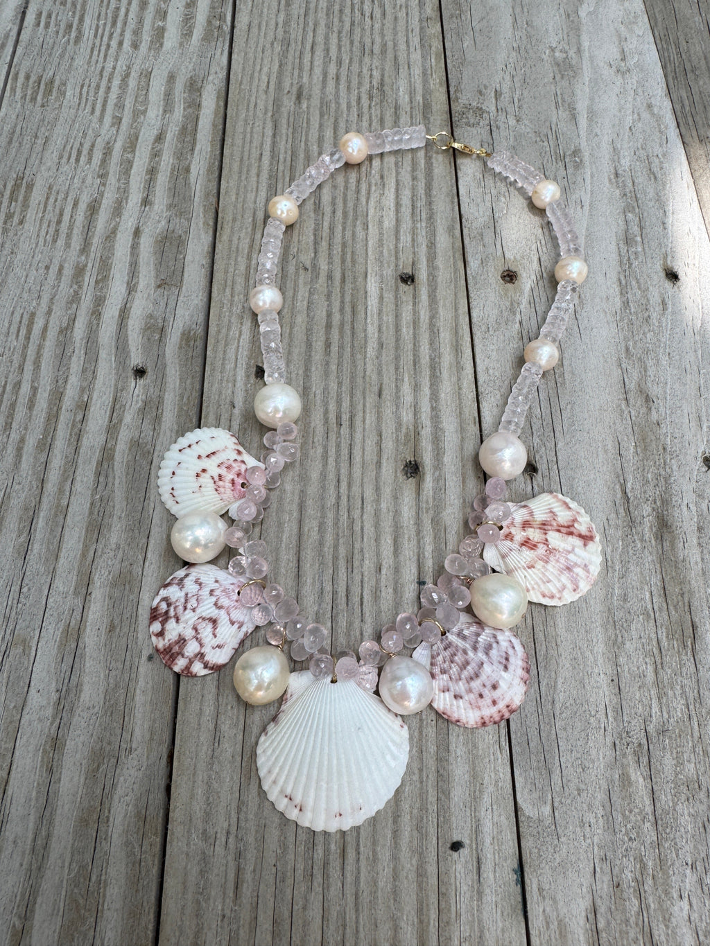 OTM Exclusive: Rose Quartz Shell Collar