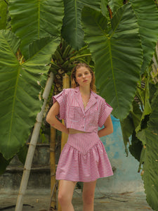 Guayaba Crop Top in Red Stripes