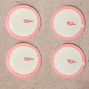 Hand-painted “Just a Tiny Piece” Tiny Plates, Set of 4