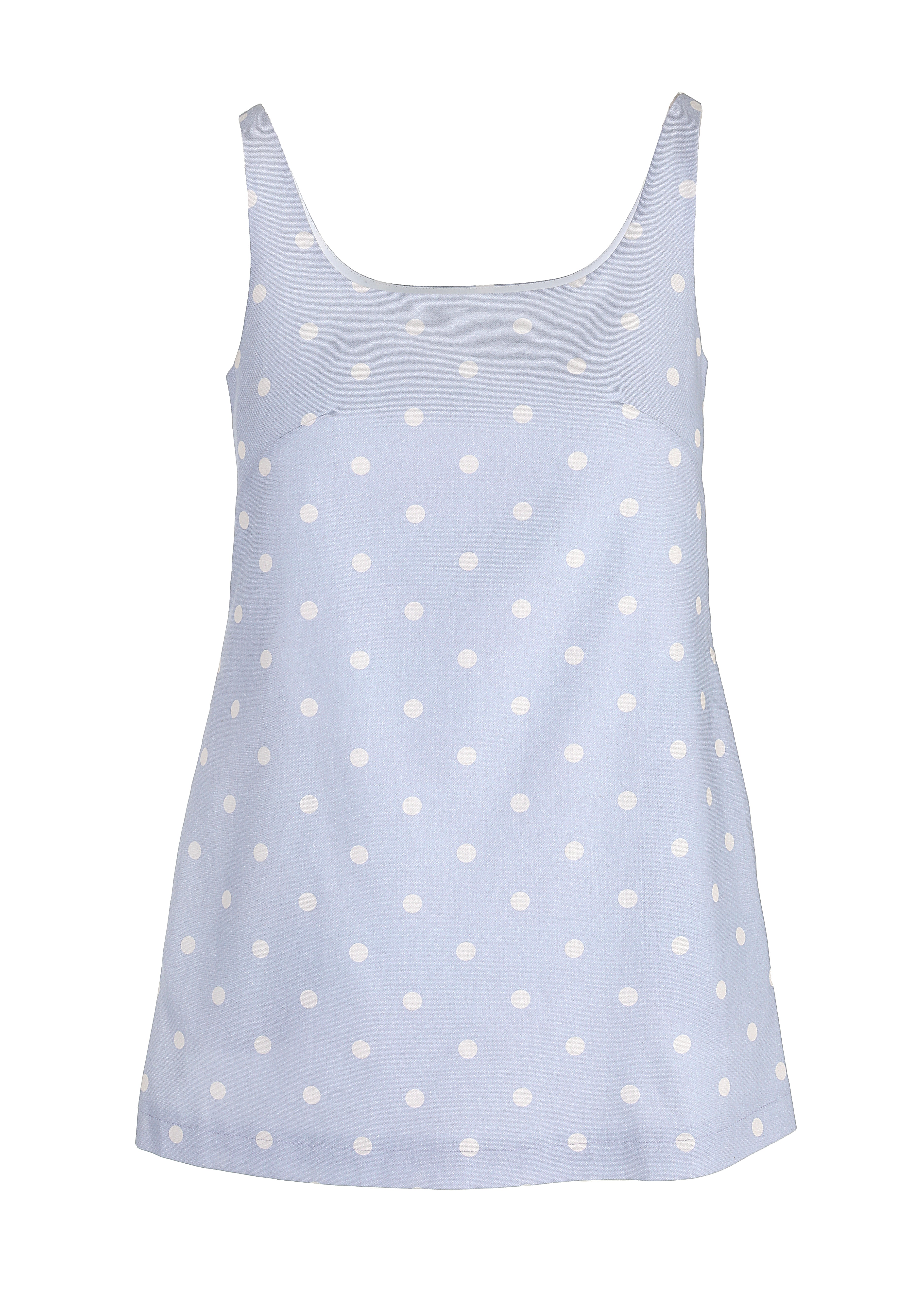 Cappie Mini Dress in Periwinkle Dot