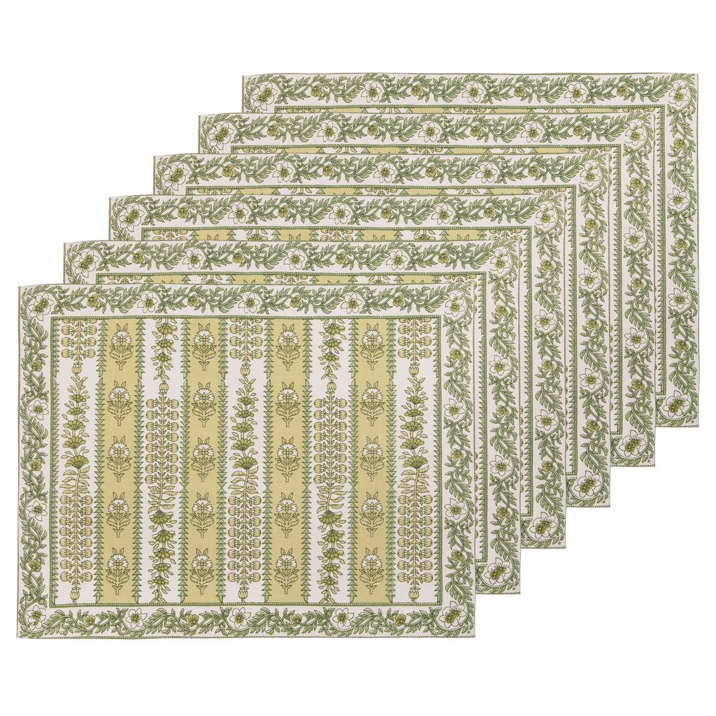 Provence Avignon Mats in Pistache, Set of 6
