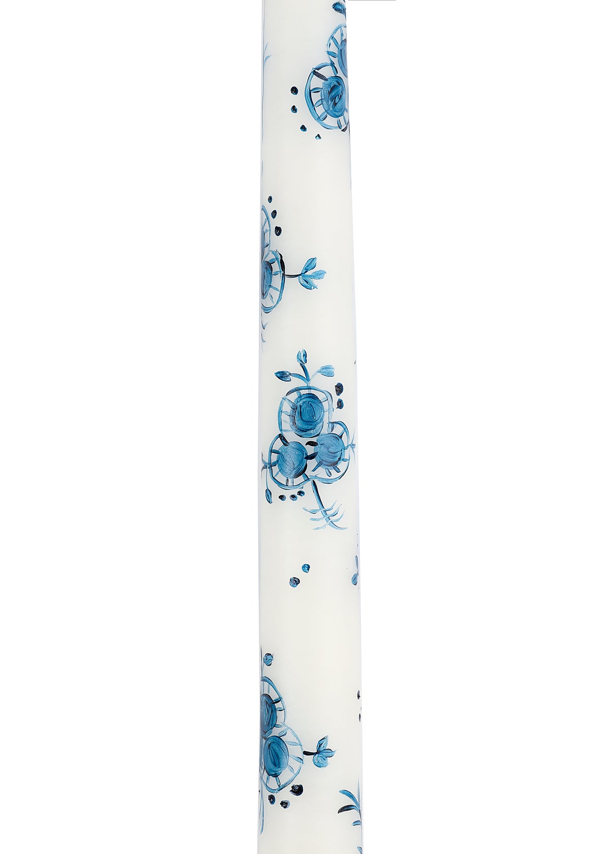 Ivory Floral and Lace Taper Candle, Set of Two