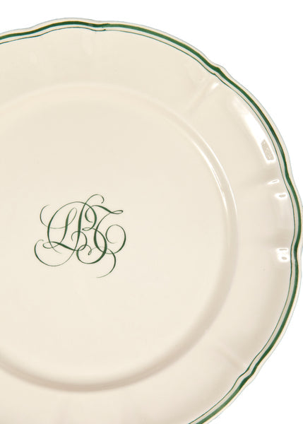 Bespoke Milano Plate with Central Simple Monogram