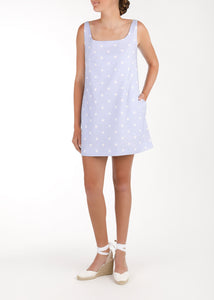 Cappie Mini Dress in Periwinkle Dot