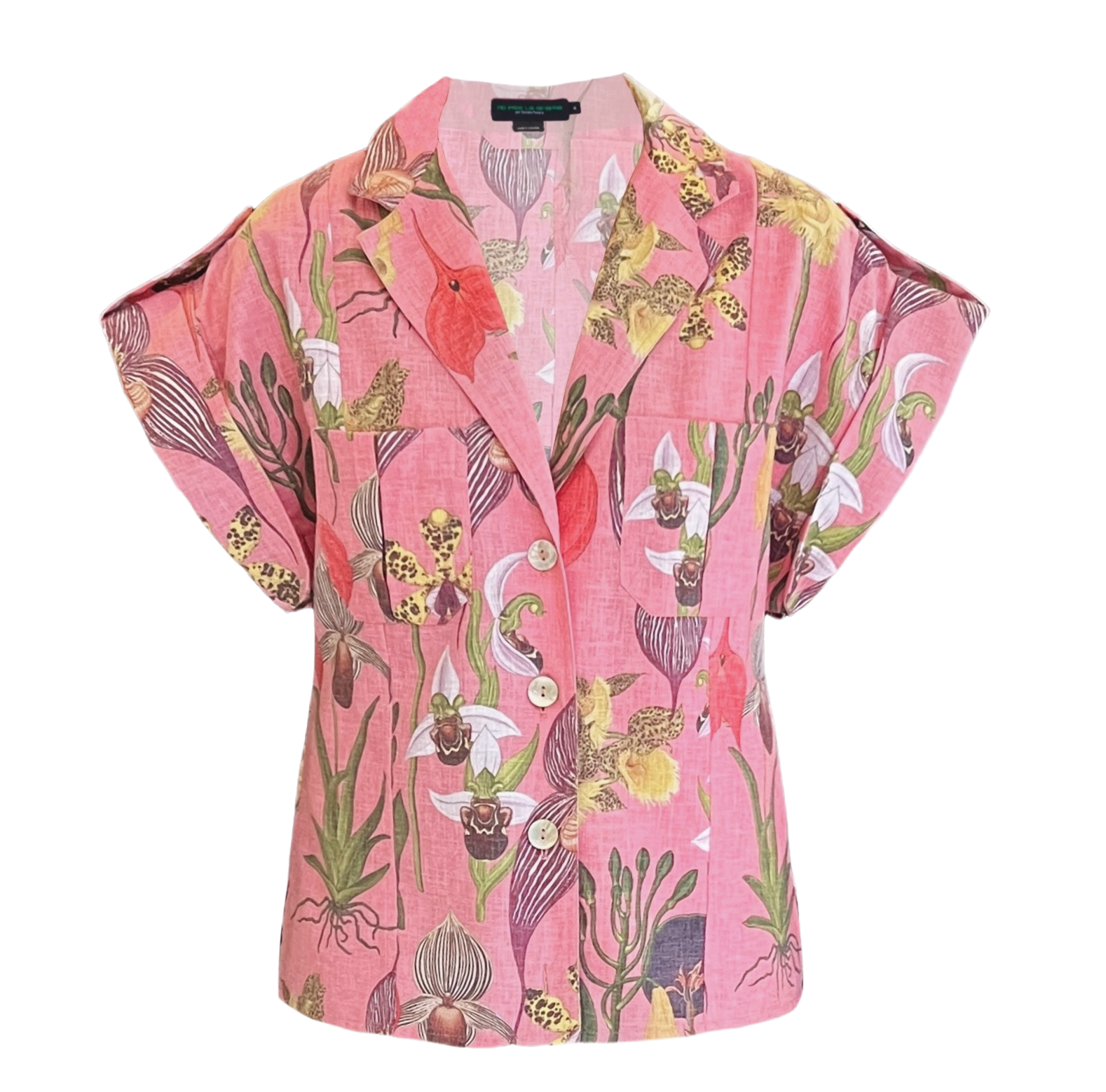 GUAYABA SHIRT IN BOTANICA PINK PRINT - No Pise La Grama Web