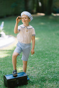 William Blue Stripe Shorts and Shirt