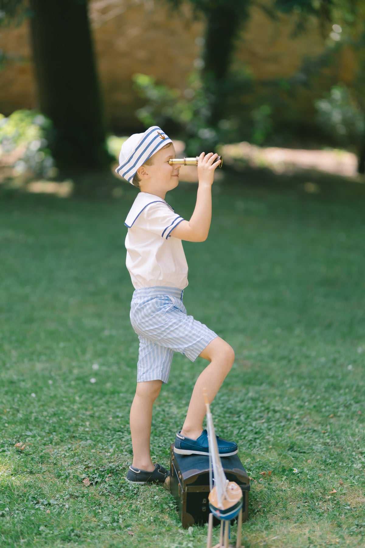 William Blue Stripe Shorts and Shirt