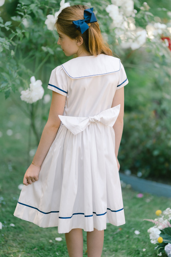 Riviera White Short Sleeve Smocked Dress