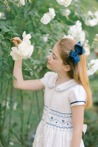 Riviera White Short Sleeve Smocked Dress