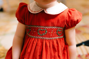 Sarah Bubble Ruby Smocked Romper