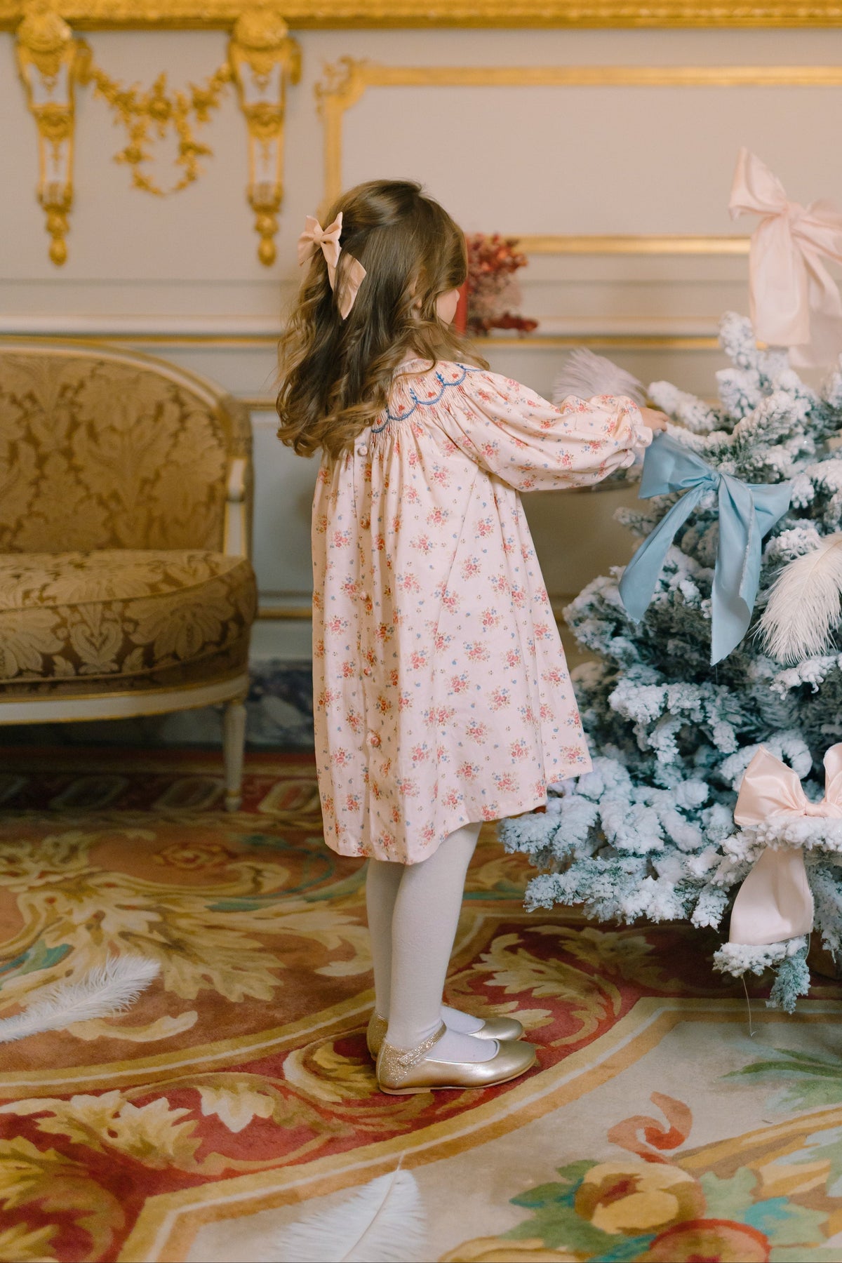 Agathe Floral Bishop Smocked Dress