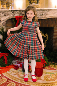 Victoire Tartan Smocked Dress