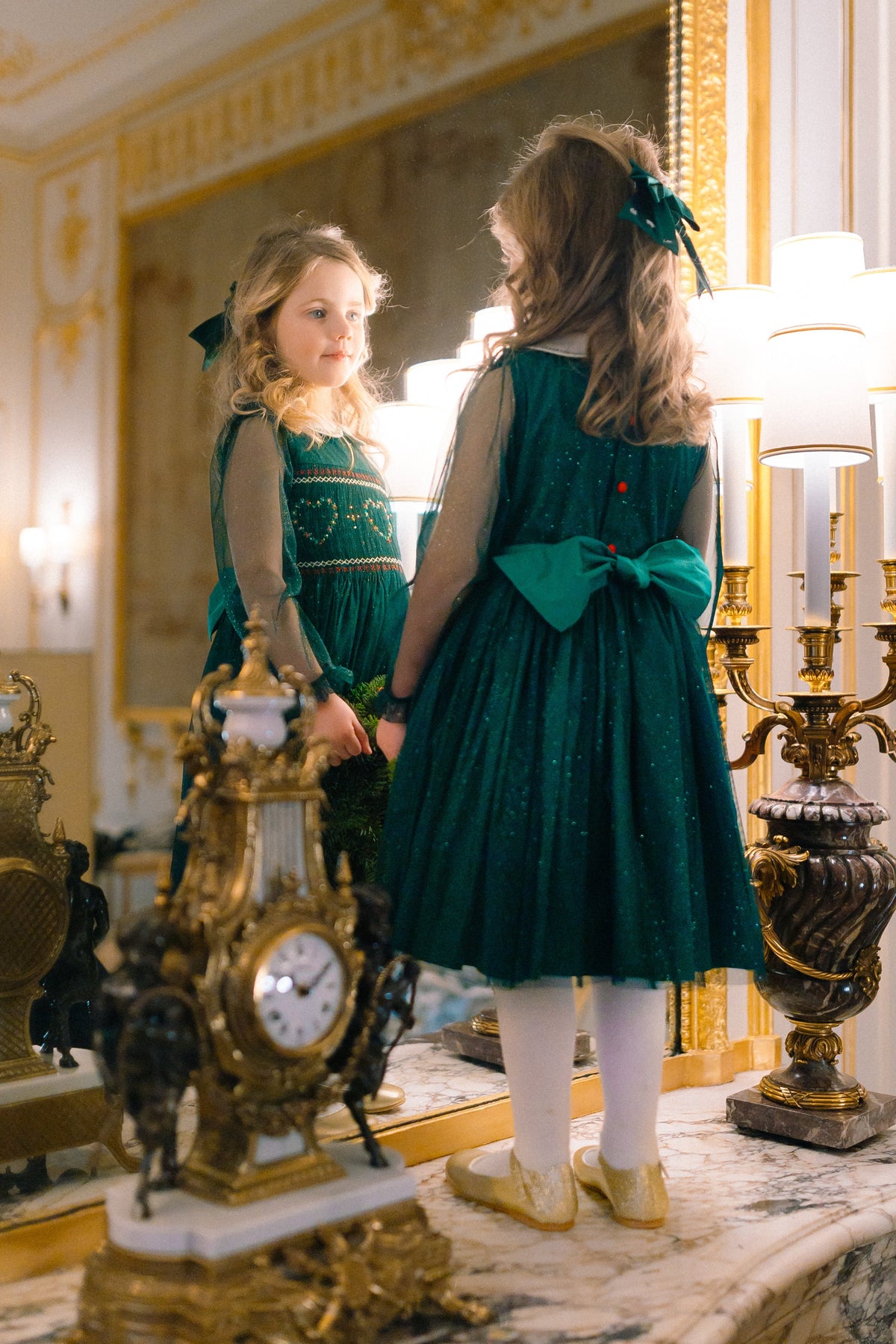 Sarah Emerald Smocked Dress