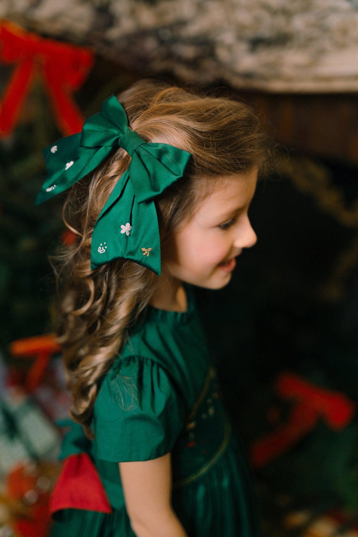 Aurelia Green Hair Bow