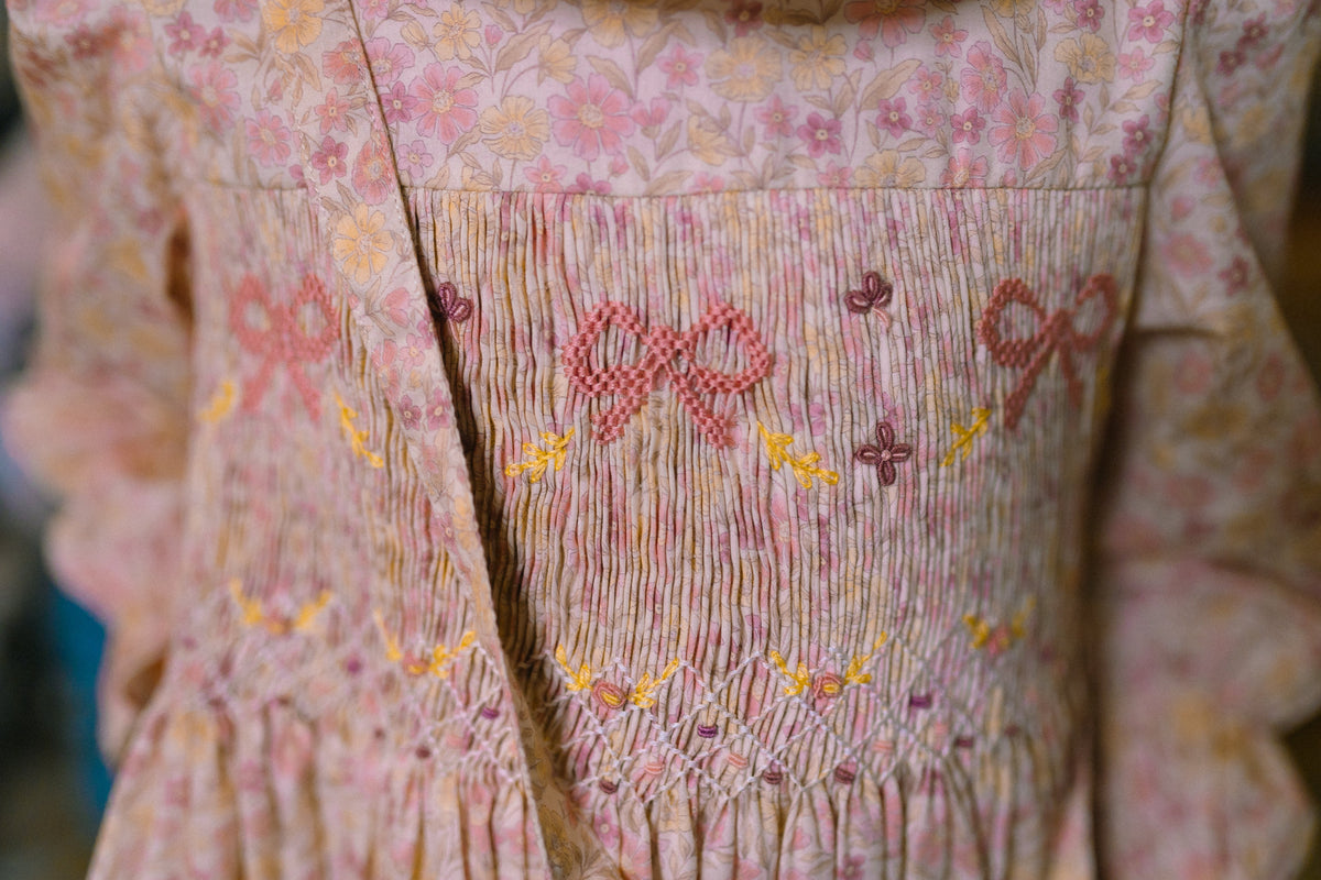 Marie Antoinette Floral Smocked Dress