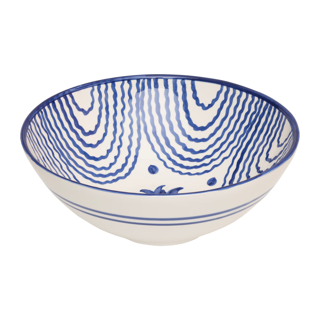 Flor Very Large Blue Serving Bowl