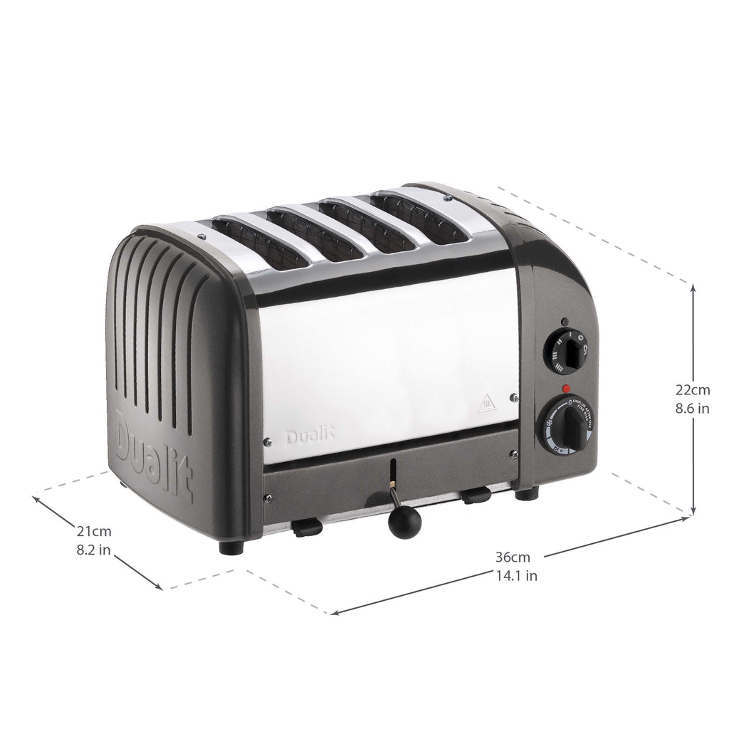 4 Slot Classic Toaster in Metallic Charcoal