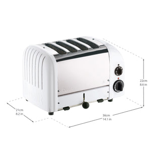4 Slot Classic Toaster in White