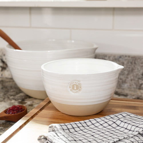 #1 Louisville Pottery Collection Nested Mixing Bowl in White