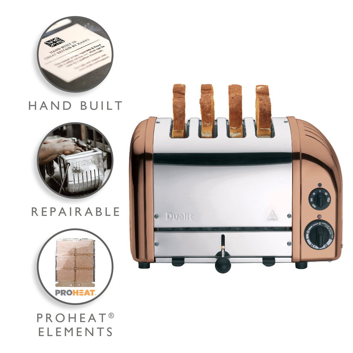 4 Slot Classic Toaster in Copper