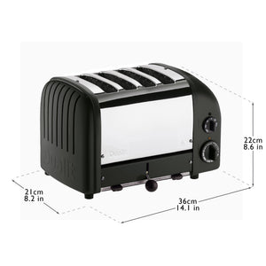 4 Slot Classic Toaster in Matte Black