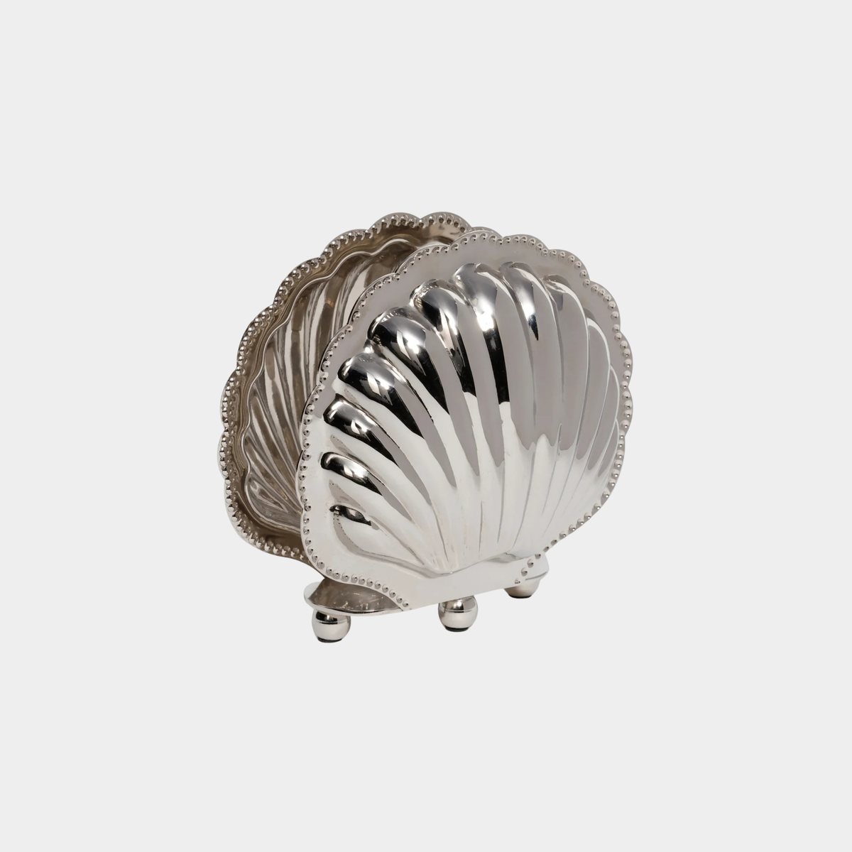 Cap Ferrat Fan Shell Napkin Holder, Nickel