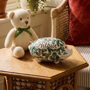 Personalized Green Piggy Bank