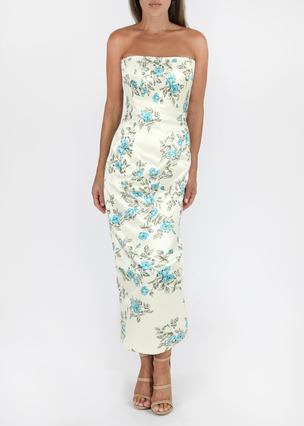 beulah london leila floral retro dress Beulah London x Tuckernuck Exclusive Leila blue floral belted dress Medium Retro