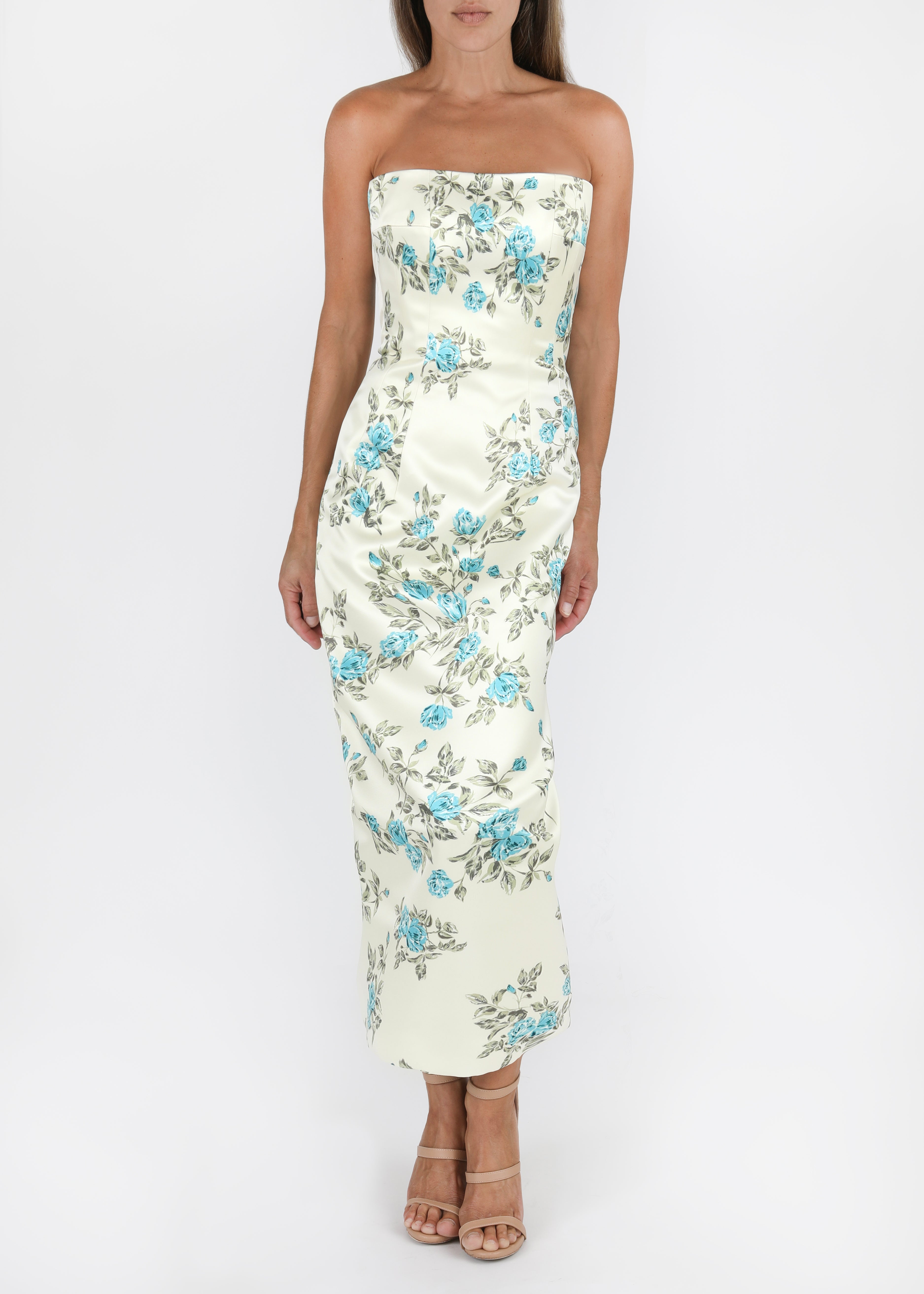 OTM Exclusive: Leila Floral Dress in Blue Turquoise