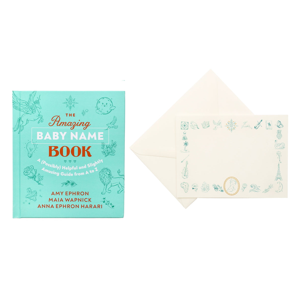 Stationery Card Set with Book in Blue